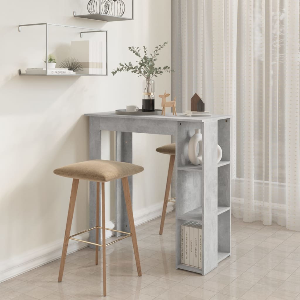 Barbord med hylle betonggrå 102x50x103,5 cm konstruert tre - DMF Handel