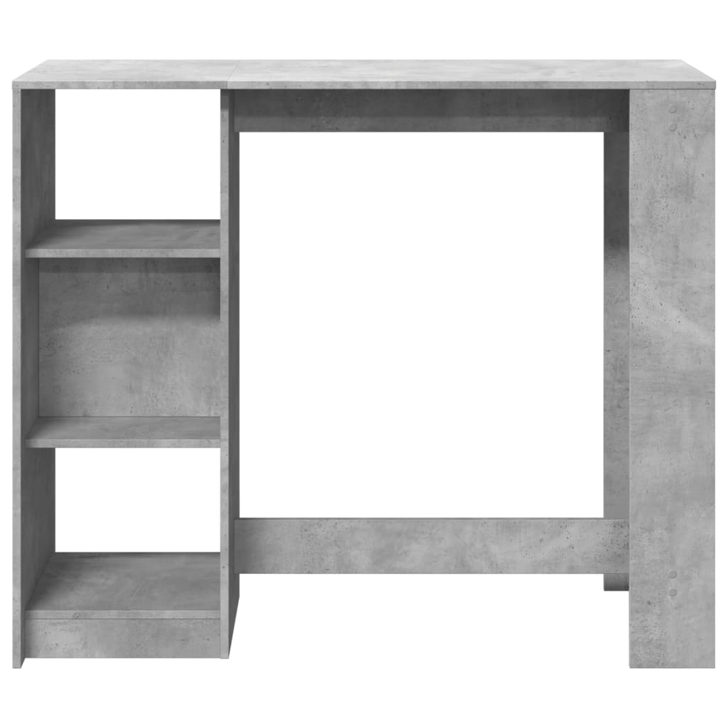 Barbord med hylle betonggrå 124x46x103,5 cm konstruert tre - DMF Handel
