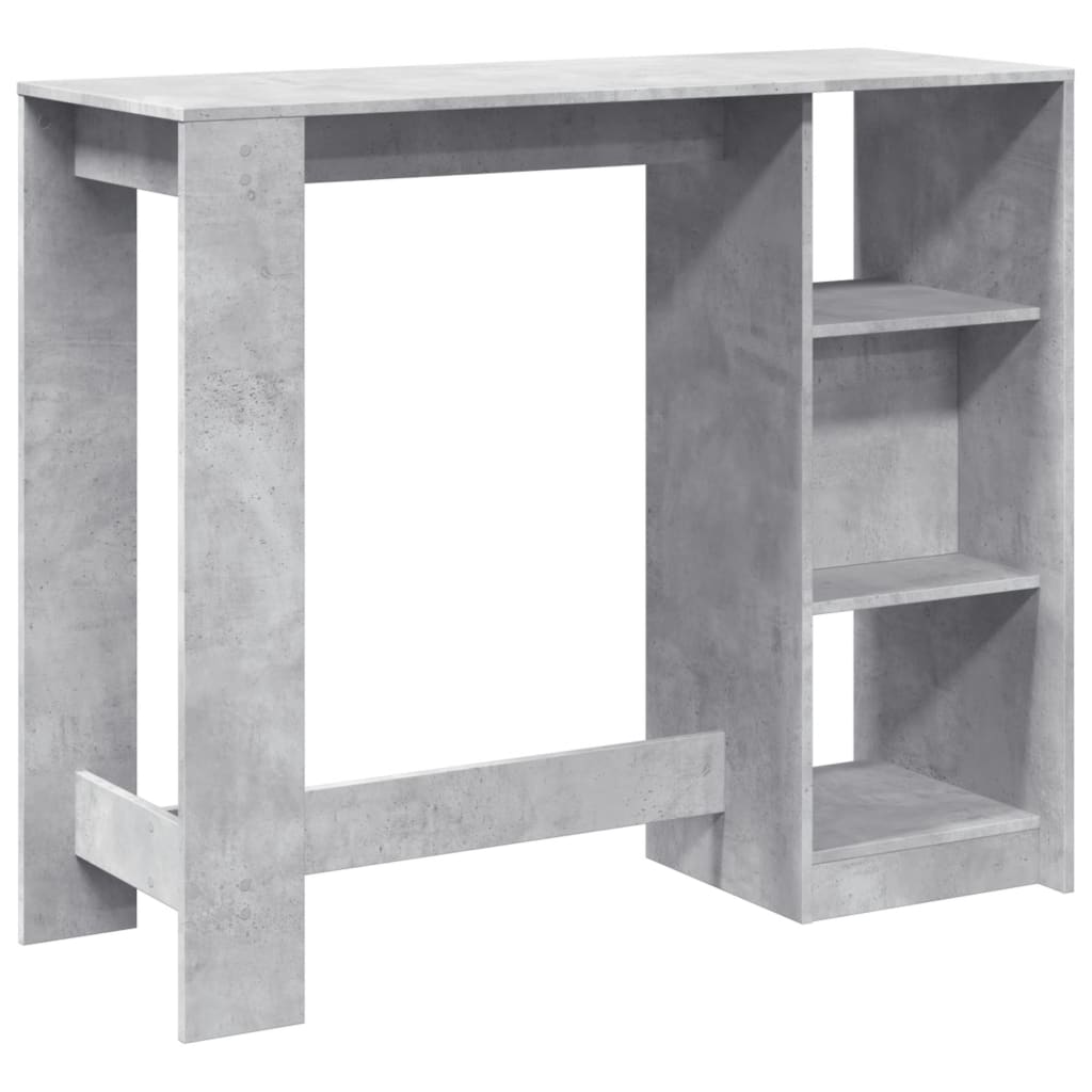 Barbord med hylle betonggrå 124x46x103,5 cm konstruert tre - DMF Handel