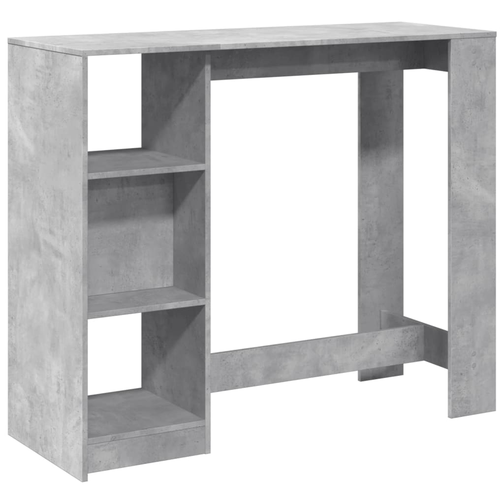 Barbord med hylle betonggrå 124x46x103,5 cm konstruert tre - DMF Handel
