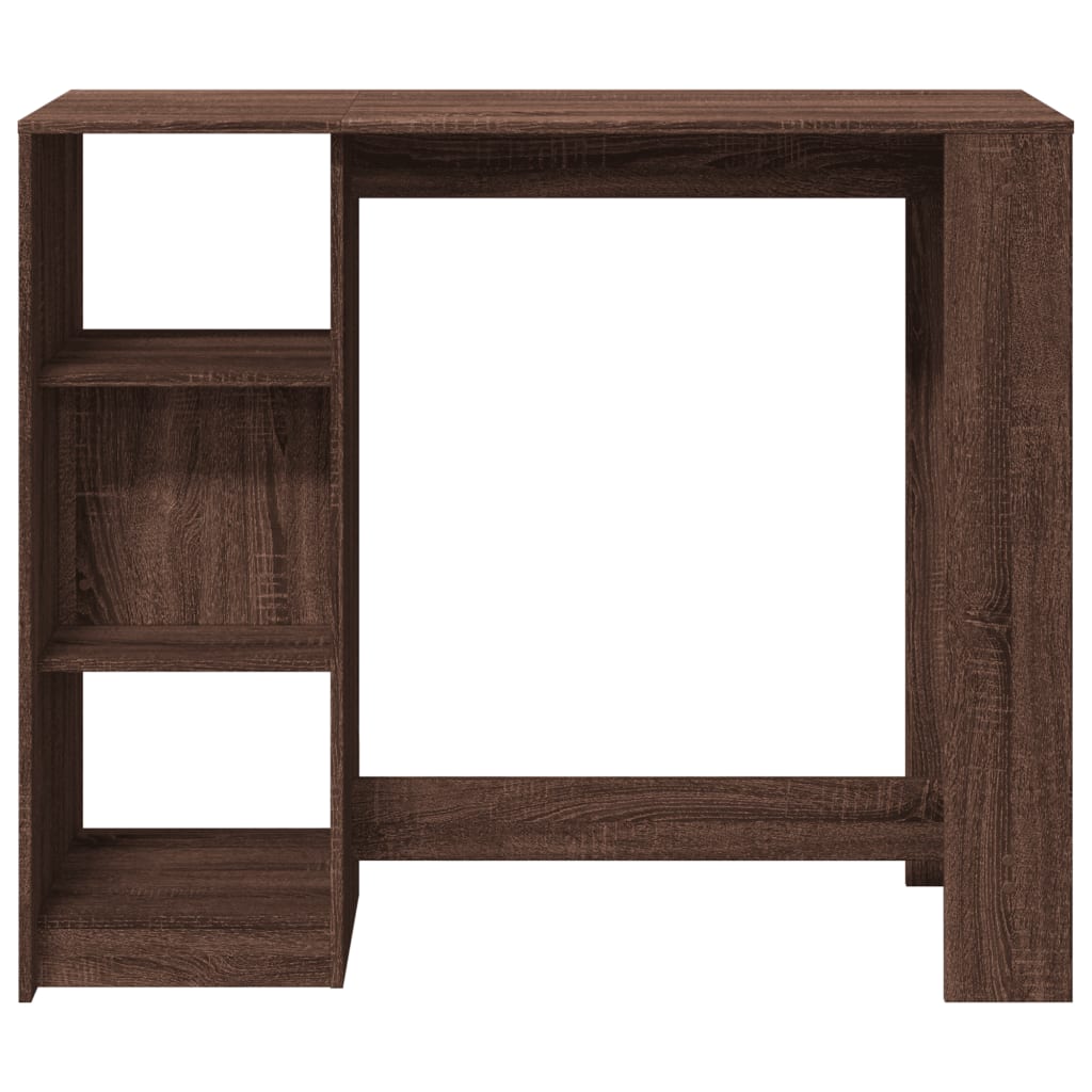 Barbord med hylle brun eik 124x46x103,5 cm konstruert tre - DMF Handel