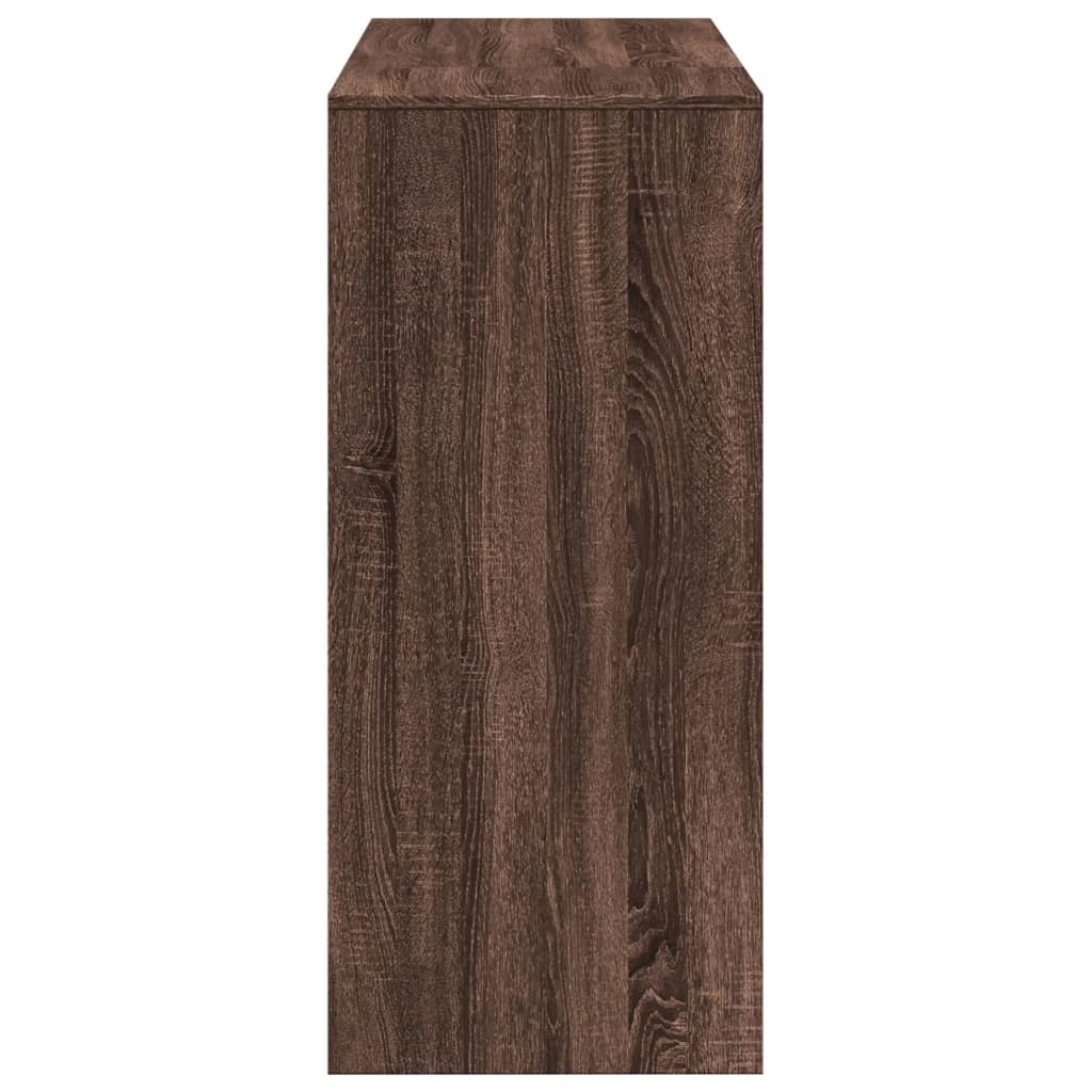 Barbord med hylle brun eik 124x46x103,5 cm konstruert tre - DMF Handel