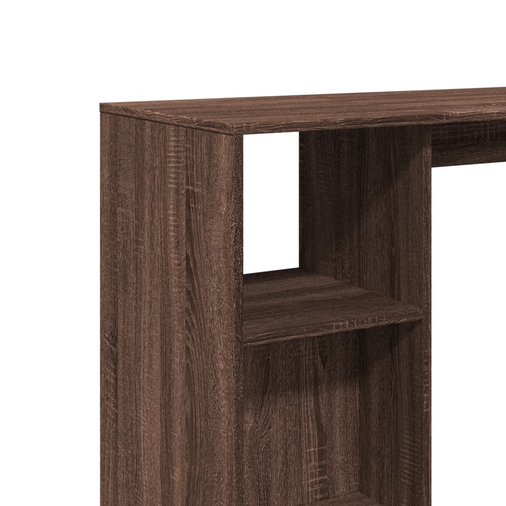 Barbord med hylle brun eik 124x46x103,5 cm konstruert tre - DMF Handel