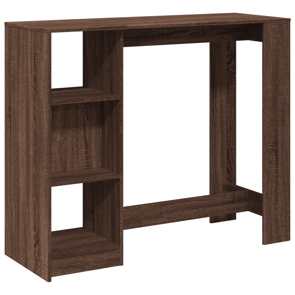 Barbord med hylle brun eik 124x46x103,5 cm konstruert tre - DMF Handel