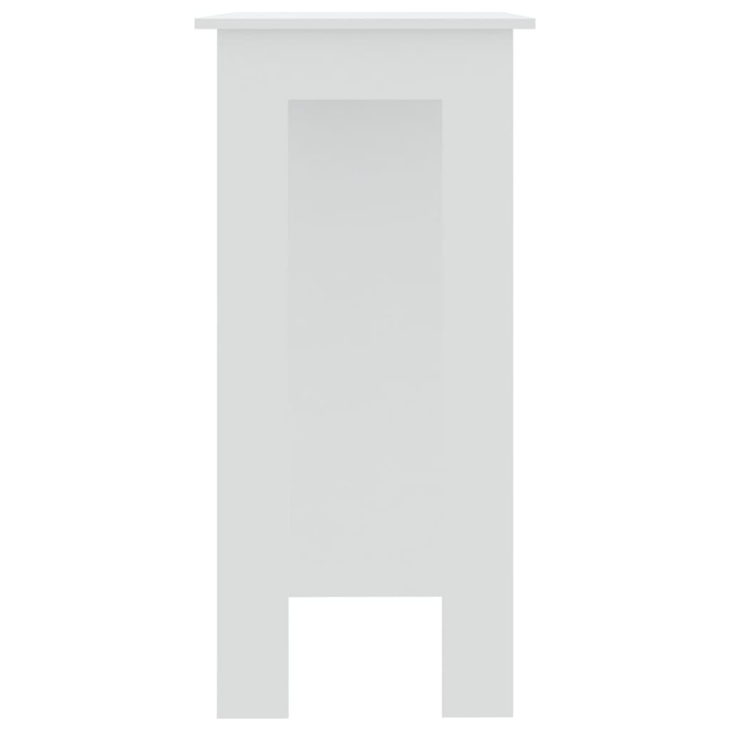 Barbord med hylle hvit 102x50x103,5 cm konstruert tre - DMF Handel
