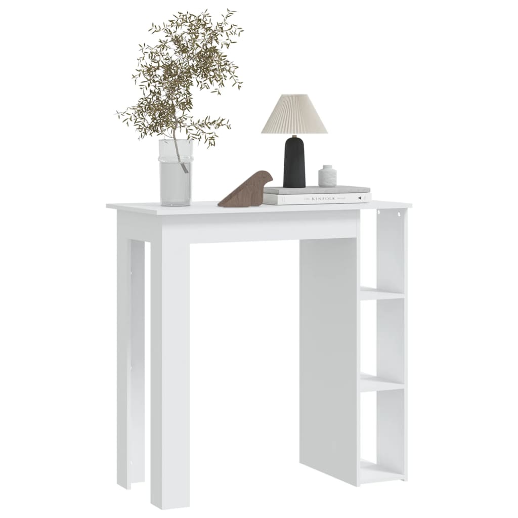 Barbord med hylle hvit 102x50x103,5 cm konstruert tre - DMF Handel