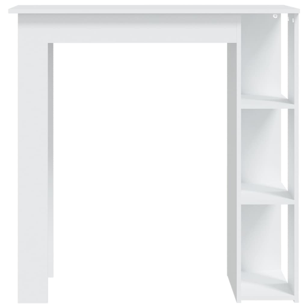 Barbord med hylle hvit 102x50x103,5 cm konstruert tre - DMF Handel