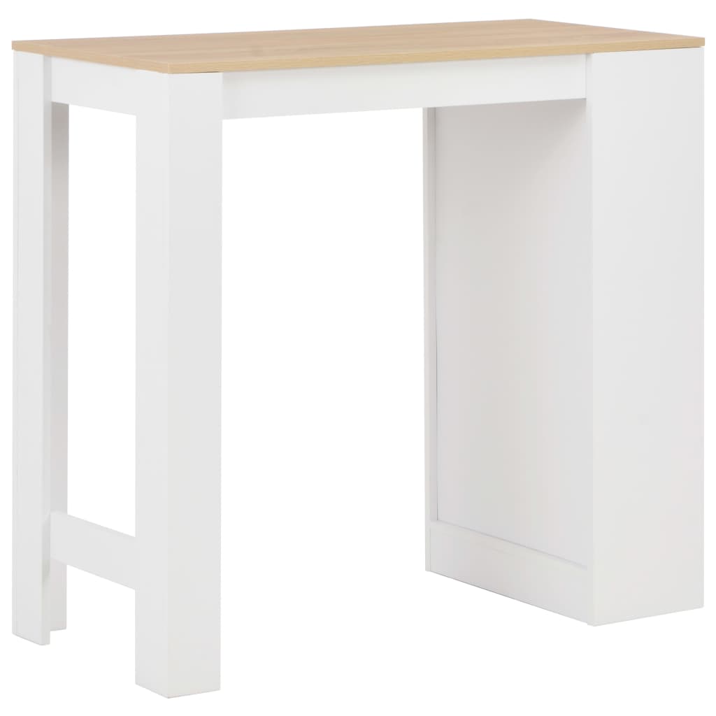 Barbord med hylle hvit 110x50x103 cm - DMF Handel