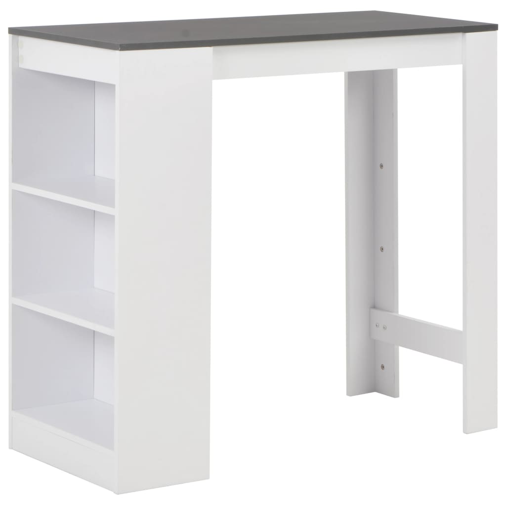 Barbord med hylle hvit 110x50x103 cm - DMF Handel