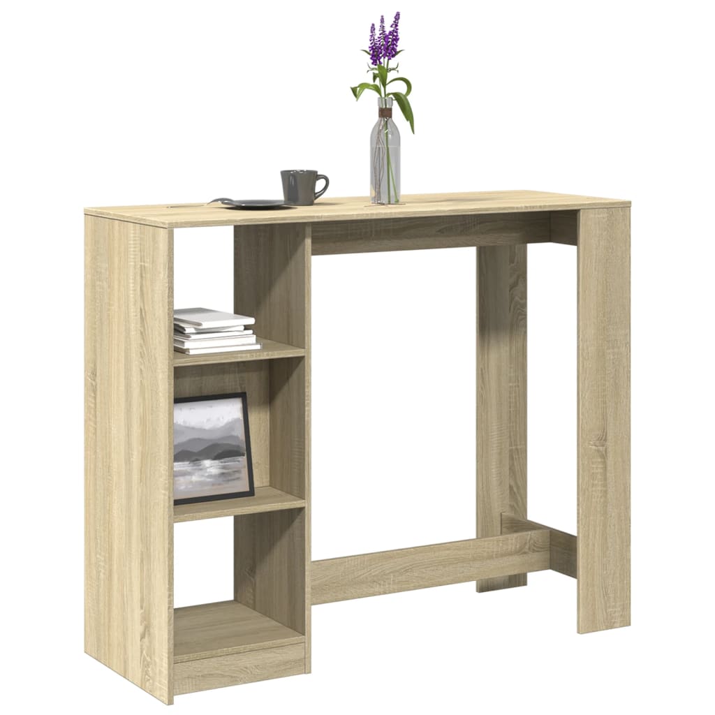 Barbord med hylle sonoma eik 124x46x103,5 cm konstruert tre - DMF Handel