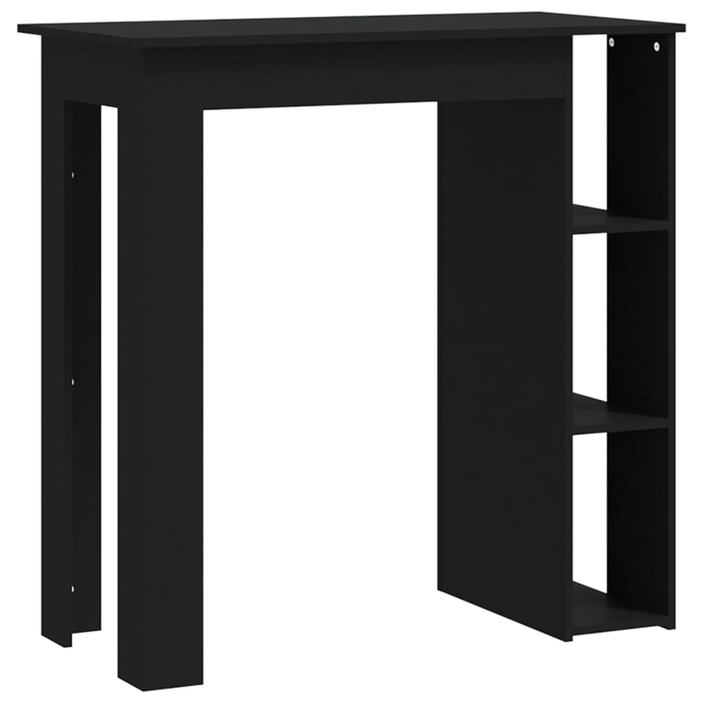 Barbord med hylle svart 102x50x103,5 cm konstruert tre - DMF Handel