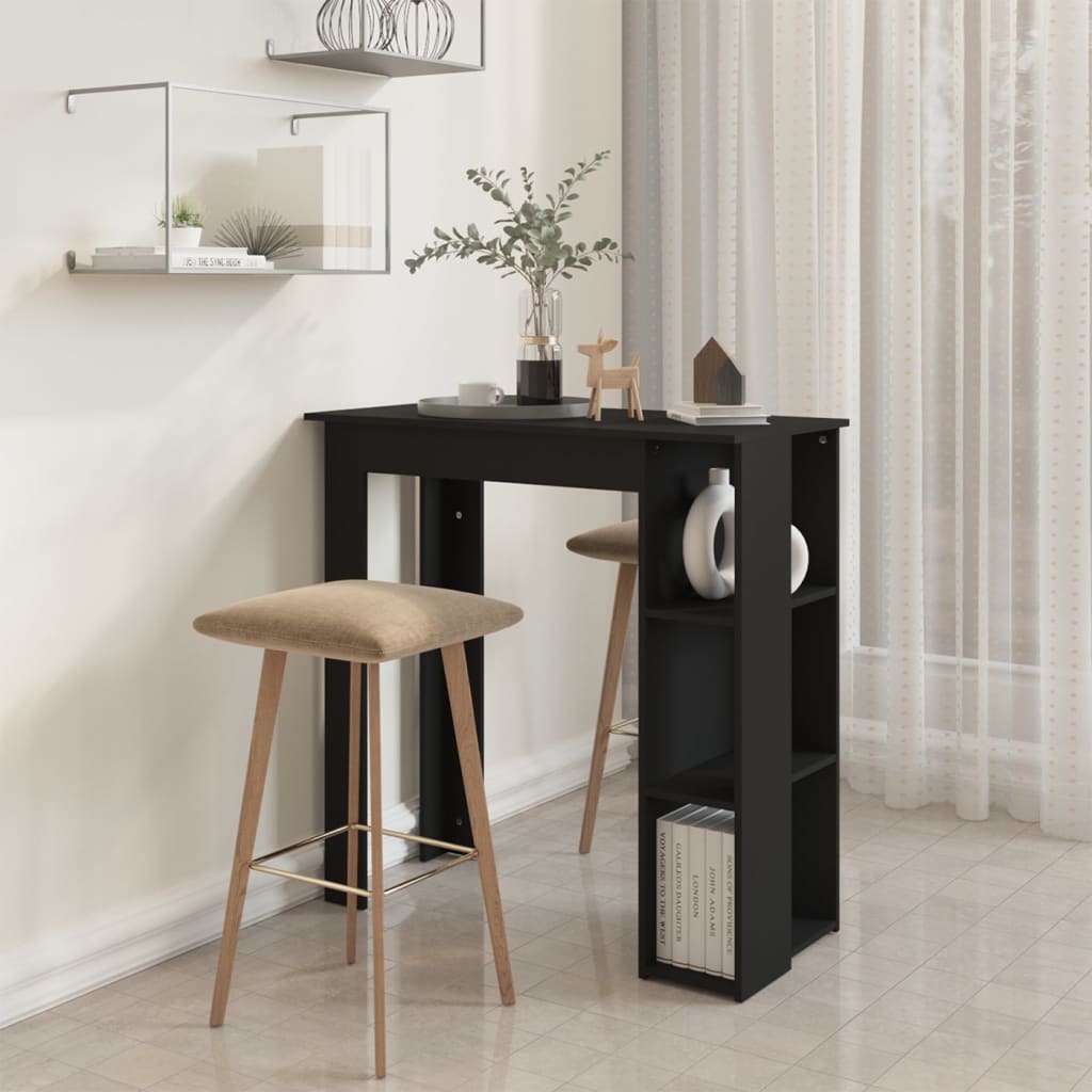 Barbord med hylle svart 102x50x103,5 cm konstruert tre - DMF Handel