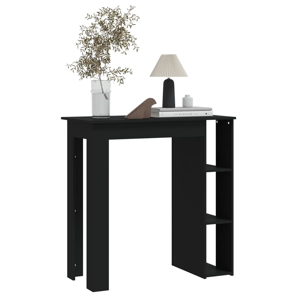 Barbord med hylle svart 102x50x103,5 cm konstruert tre - DMF Handel