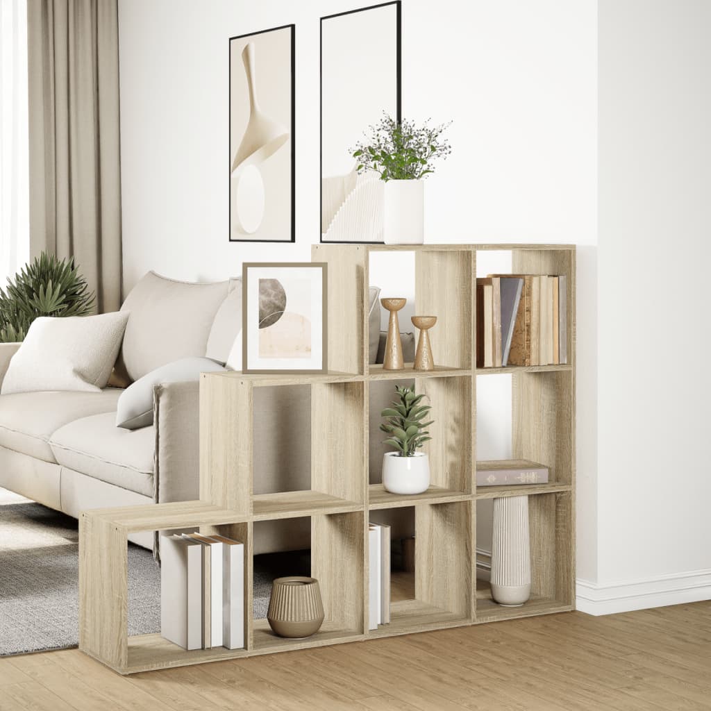Bokhylle 3 etasjer sonoma eik 137,5x29x103,5 cm konstruert tre - DMF Handel