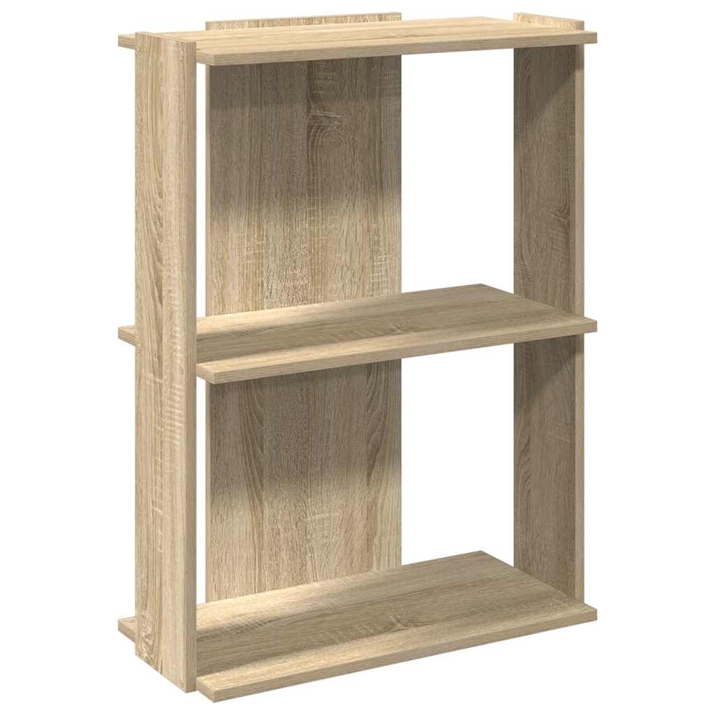 Bokhylle 3 etasjer sonoma eik 60x30x80 cm konstruert tre - DMF Handel