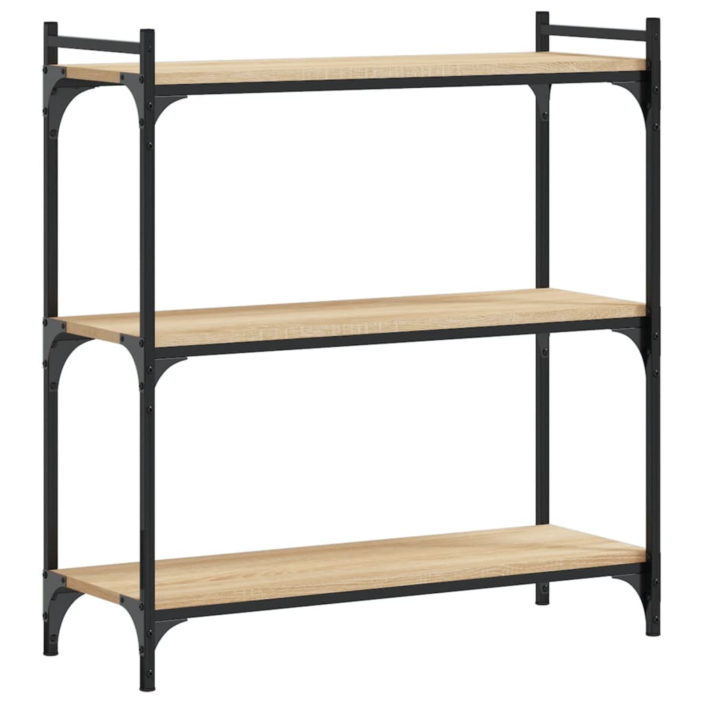 Bokhylle 3 etasjer sonoma eik 80x30x86 cm konstruert tre - DMF Handel