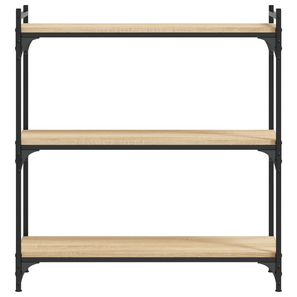 Bokhylle 3 etasjer sonoma eik 80x30x86 cm konstruert tre - DMF Handel
