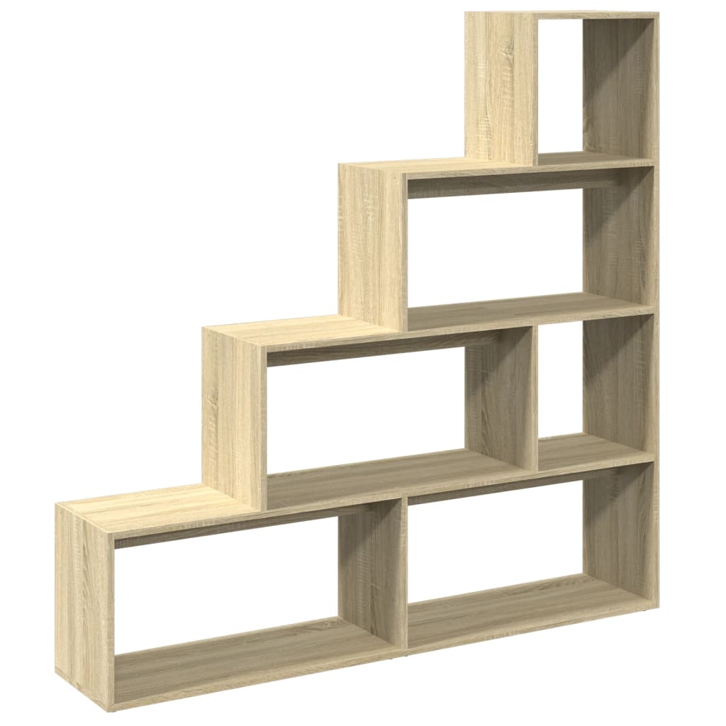 Bokhylle 4 etasjer sonoma eik 143,5x29x143,5 cm konstruert tre - DMF Handel
