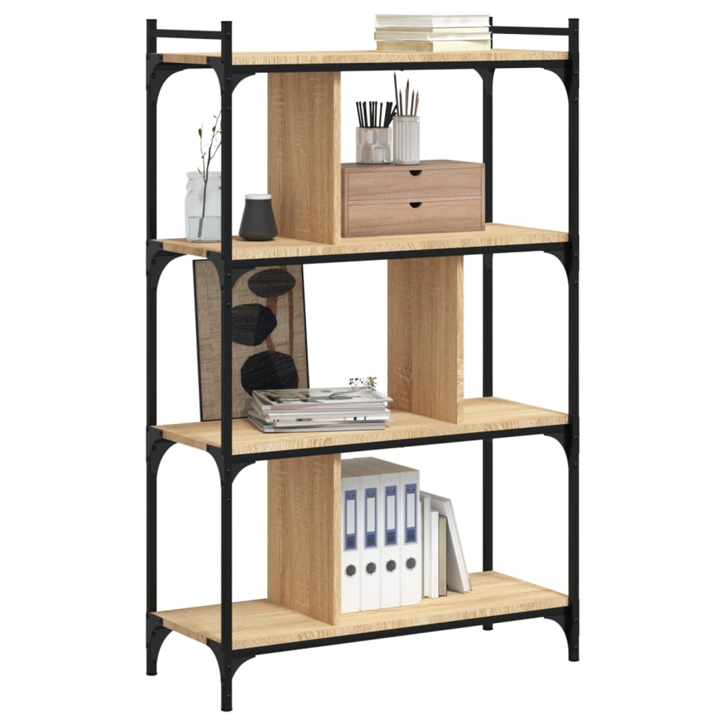 Bokhylle 4 etasjer sonoma eik 76x32x123 cm konstruert tre - DMF Handel