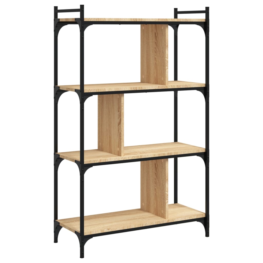 Bokhylle 4 etasjer sonoma eik 76x32x123 cm konstruert tre - DMF Handel