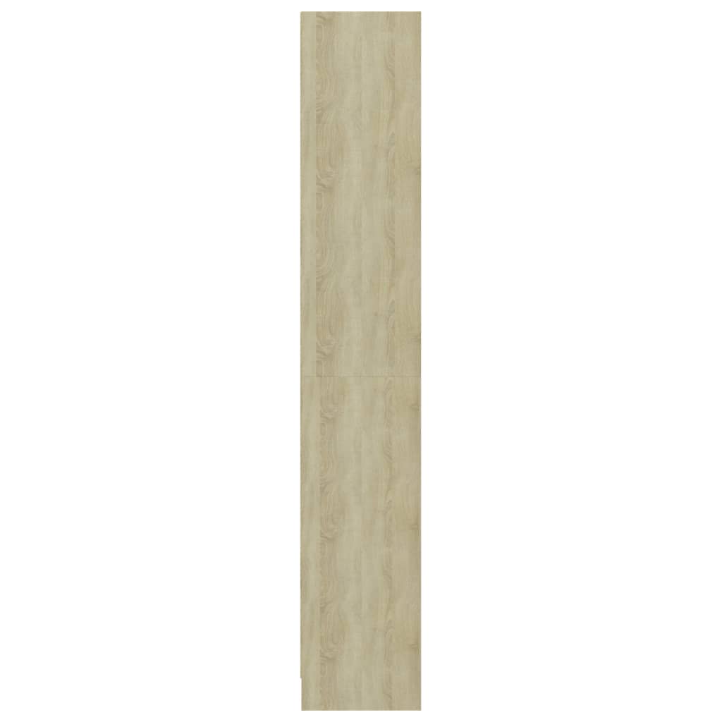 Bokhylle 4 nivå hvit og sonoma eik 40x24x142 cm konstruert tre - DMF Handel