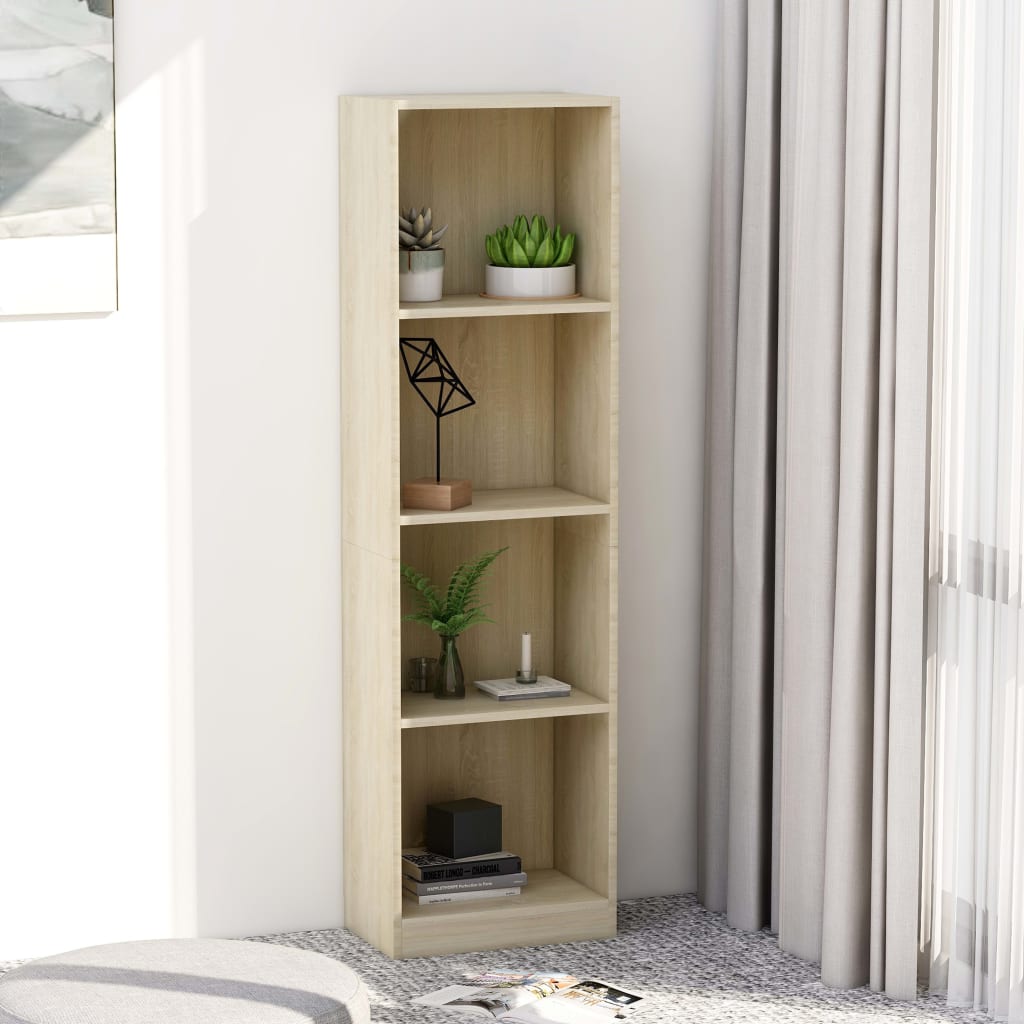 Bokhylle 4 nivå sonoma eik 40x24x142 cm konstruert tre - DMF Handel