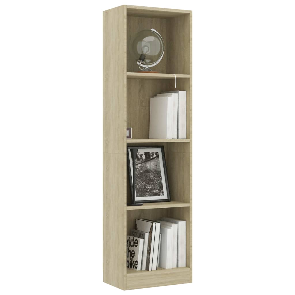 Bokhylle 4 nivå sonoma eik 40x24x142 cm konstruert tre - DMF Handel