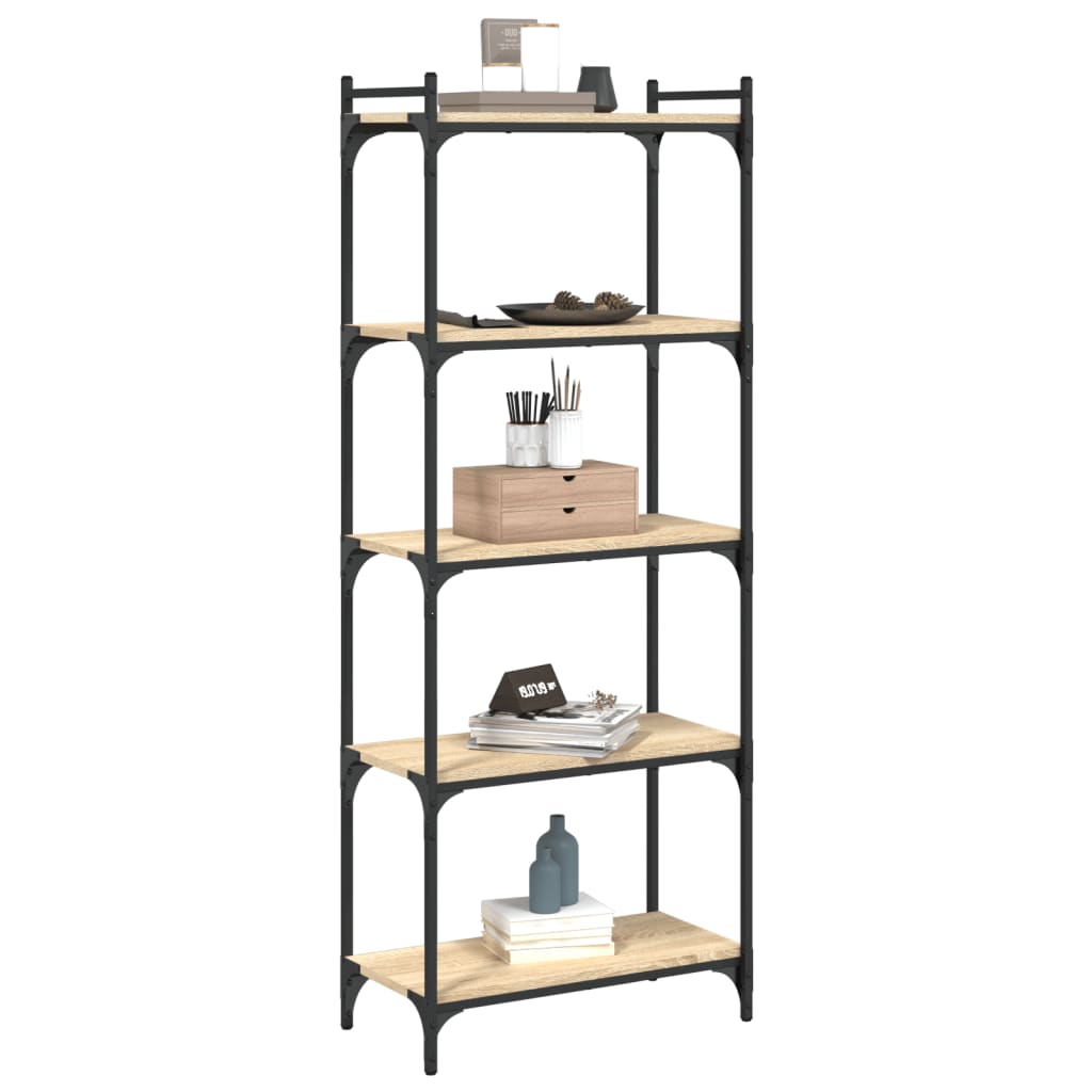Bokhylle 5 etasjer sonoma eik 60x30x154 cm konstruert tre - DMF Handel