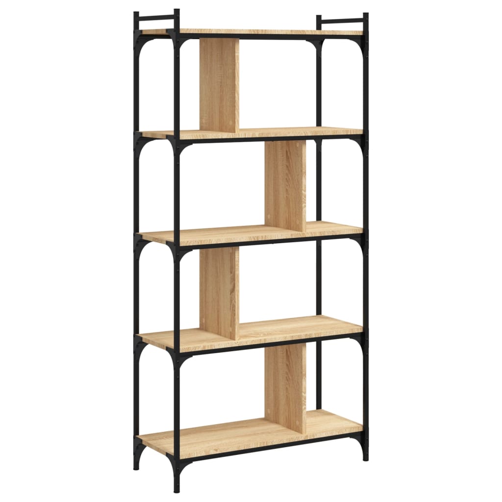 Bokhylle 5 etasjer sonoma eik 76x32x158 cm konstruert tre - DMF Handel