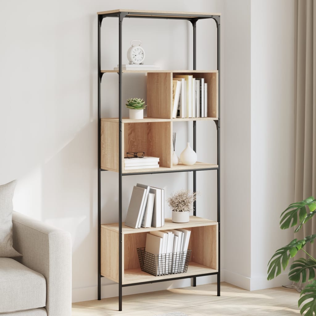Bokhylle 5 etasjer sonoma eik 76x33x188,5 cm konstruert tre - DMF Handel