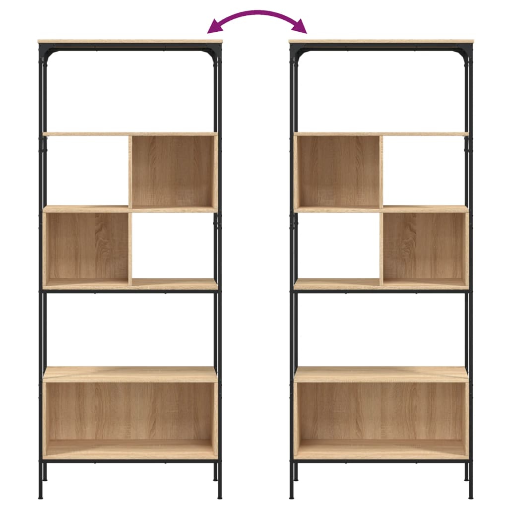 Bokhylle 5 etasjer sonoma eik 76x33x188,5 cm konstruert tre - DMF Handel