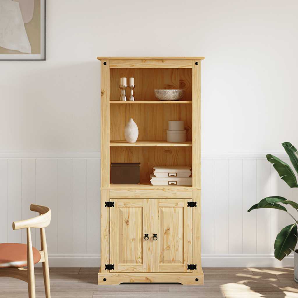 Vitrine meksikansk corona-stil furu 80x40x170 cm
