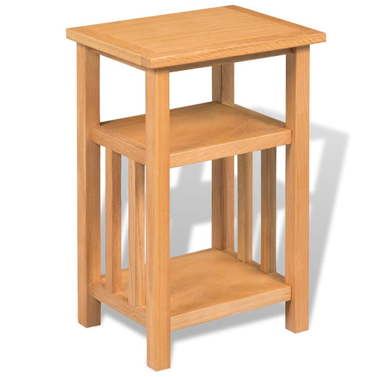 Endebord med bladhylle 27x35x55 cm heltre eik
