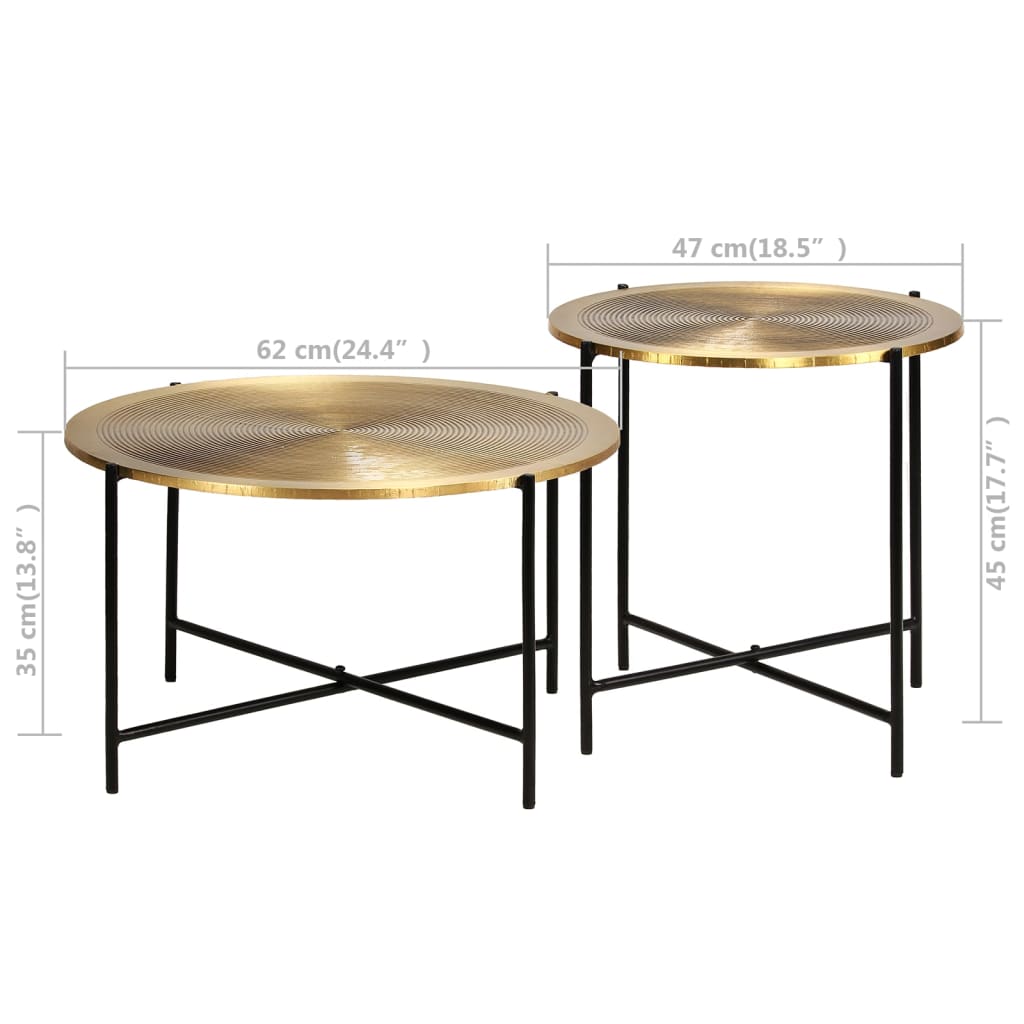 Bordsett 2 deler messing-dekket MDF