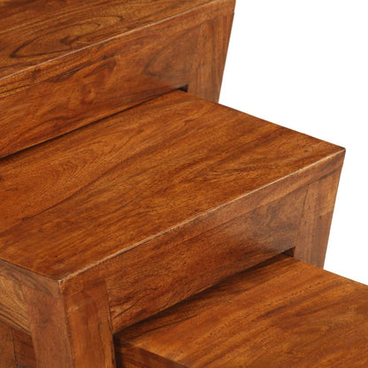 Stablebordsett 3 deler heltre akasie 50x35x50 cm brun