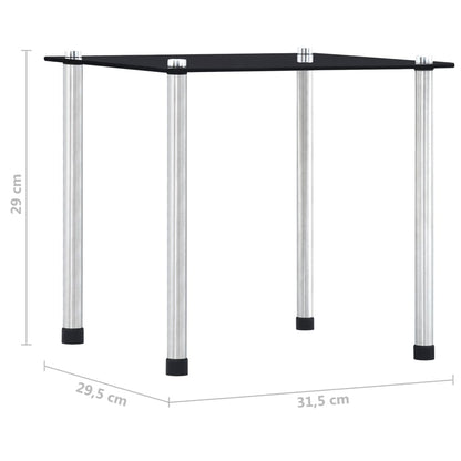 Stablebord 3 stk svart herdet glass