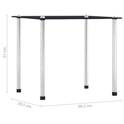 Stablebord 3 stk svart herdet glass