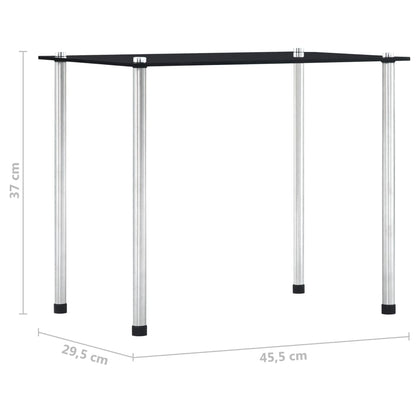 Stablebord 3 stk svart herdet glass