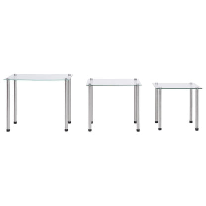 Stablebord 3 stk gjennomsiktig herdet glass