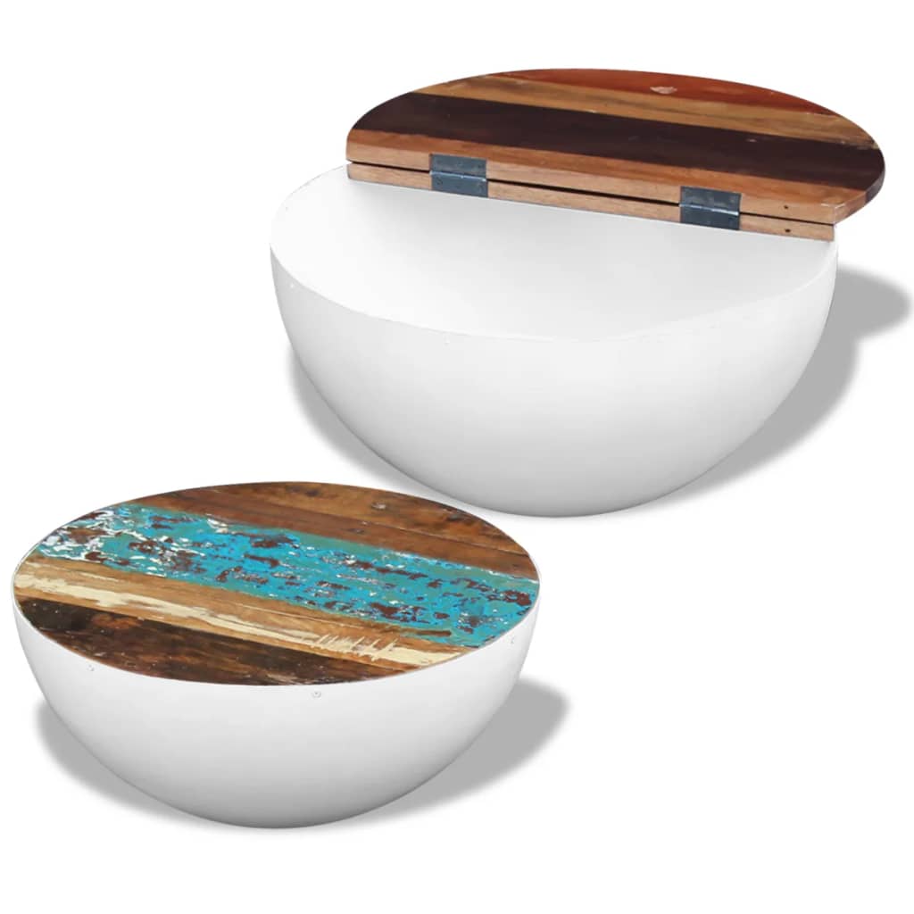 Bolleformede salongbord 2 stk gjenvunnet heltre