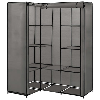 Hjørnegarderobe grå 130x87x169 cm
