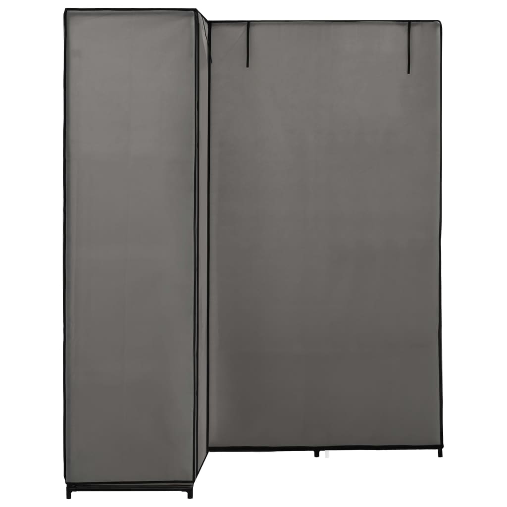 Hjørnegarderobe grå 130x87x169 cm