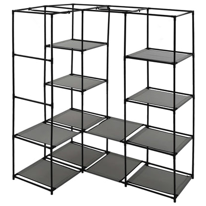 Hjørnegarderobe grå 130x87x169 cm
