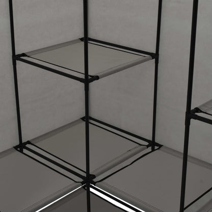 Hjørnegarderobe grå 130x87x169 cm