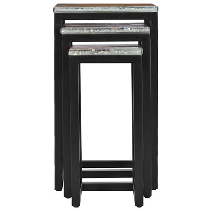 Stablebord 3 stk heltre teak og polyresin