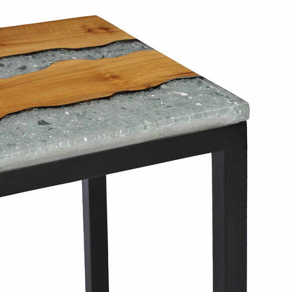 Stablebord 3 stk heltre teak og polyresin