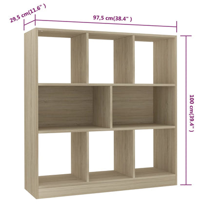 Bokhylle sonoma eik 97,5x29,5x100 cm konstruert tre