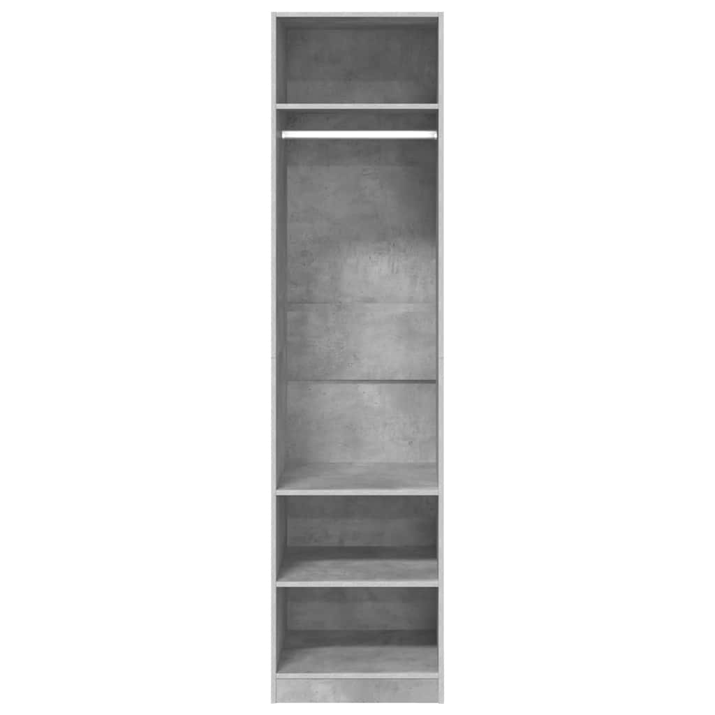Garderobe betonggrå 50x50x200 cm konstruert tre