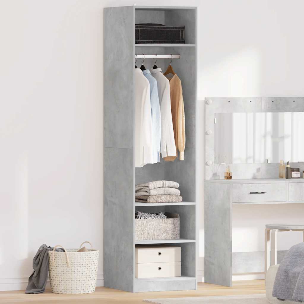 Garderobe betonggrå 50x50x200 cm konstruert tre
