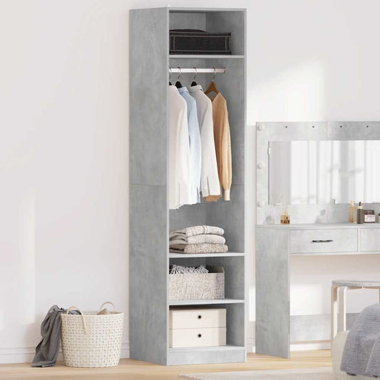 Garderobe betonggrå 50x50x200 cm konstruert tre